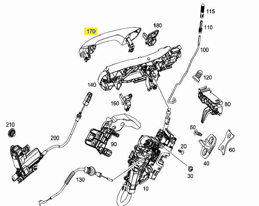 MERCEDES BENZ GENUINE DOOR HANDLE 0997602001 - Model Automotive Parts