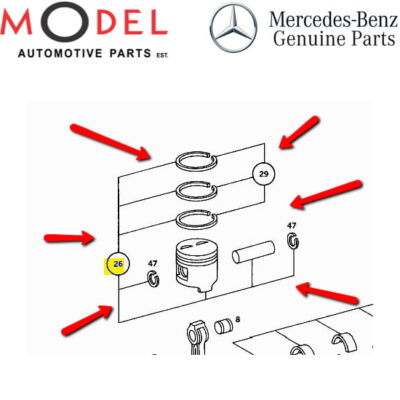 Mercedes-Benz Genuine Piston 92.50 MM With Ring 1160300418