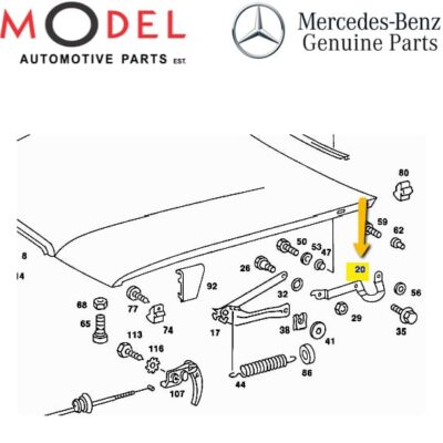 Mercedes-Benz Genuine Engine Hood Right Lever 1238870474