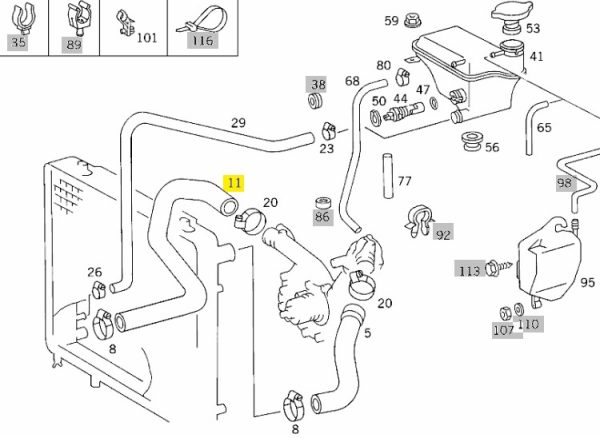 MERCEDES BENZ GENUINE HOSE 1245018982