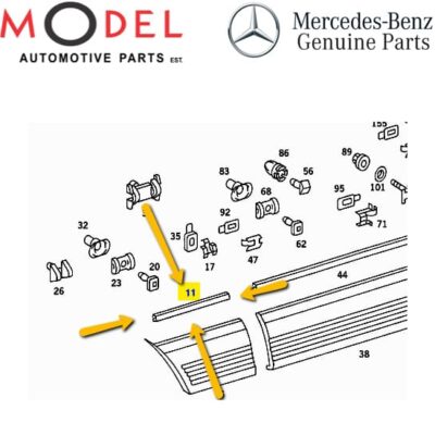 Mercedes-Benz Genuine Right Garnish Molding 1266980280