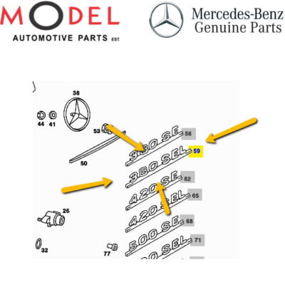 Mercedes-Benz Genuine Type Designation ( 380 SEL ) 1268170415