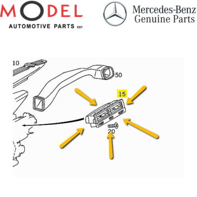 Mercedes-Benz Genuine Center A/C Vent Nozzle 1298300654