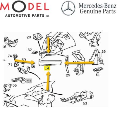 Mercedes-Benz Genuine Front Right Wheelhouse Reinforcement 1406202016