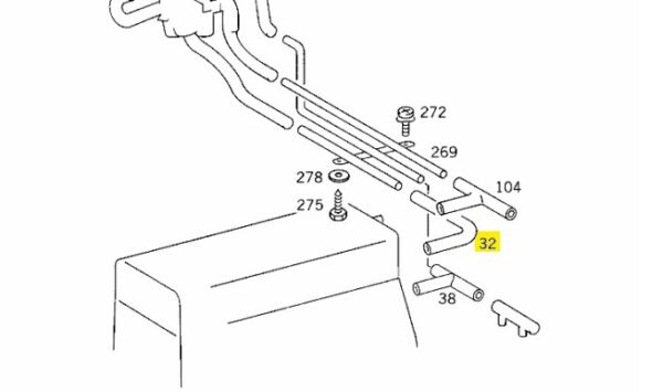 MERCEDES BENZ GENUINE HOSE 1408325494