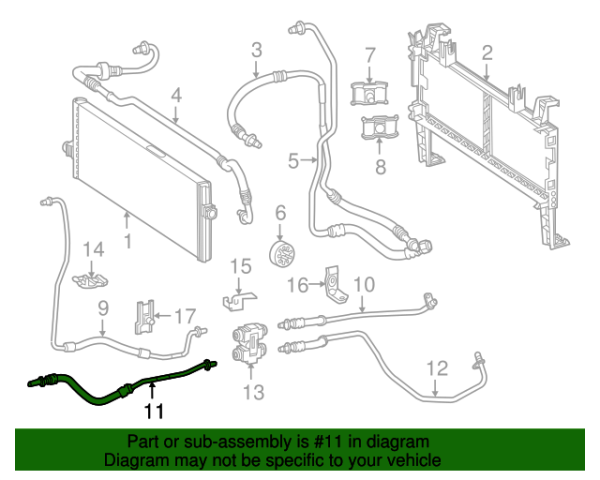 MERCEDES BENZ GENUINE TRANSMISSION COOLER LINE 1665008672