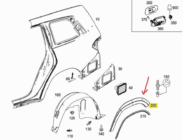 MERCEDES BENZ GENUINE WHEEL ARCH COVER 16688465229040