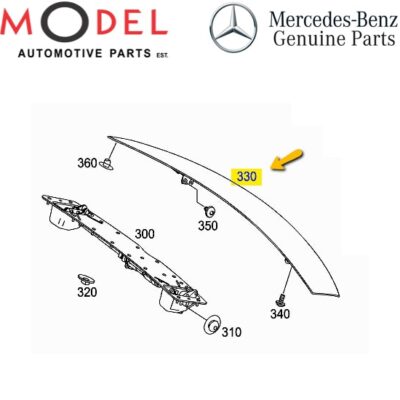 Mercedes-Benz Genuine Rear Spoiler Attachment 1907900188