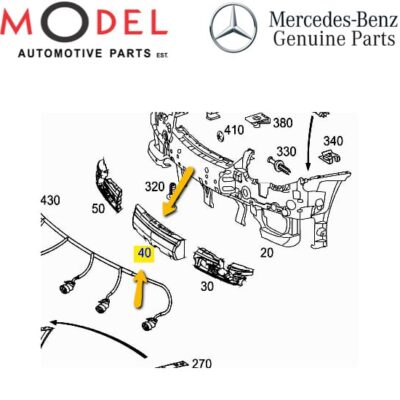 Mercedes-Benz Genuine Front Bumper Central Impact Absorber 2038851337