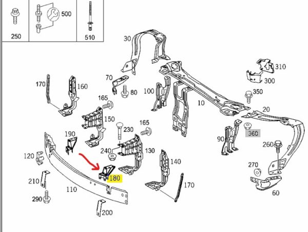 MERCEDES BENZ GENUINE BRACKET 2096260714