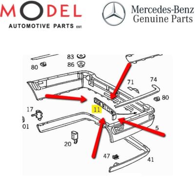 Mercedes-Benz Genuine Rear Bumper Energy Absorbing Unit 2108852937