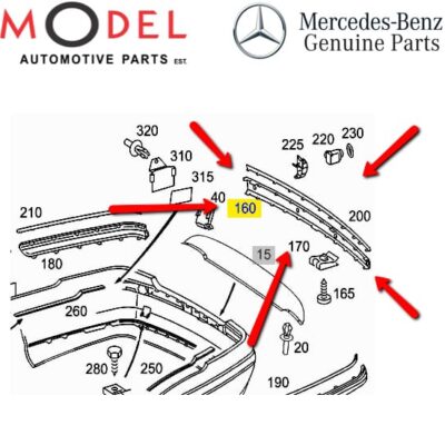 Genuine Mercedes-Benz Rear Bumper Protective Strip 2158850121