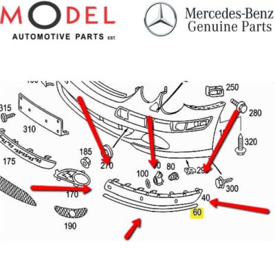 Mercedes-Benz Genuine Front Bumper Left Chromium Cover 2158850374