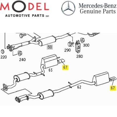 Mercedes-Benz Genuine Right Tailpipe Trim End Piece 2204900027