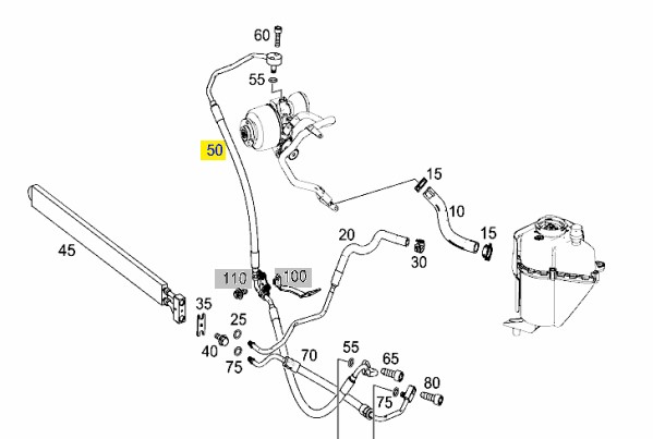 Mercedes Benz Genuine Oil High Pressure Line Model Automotive Parts