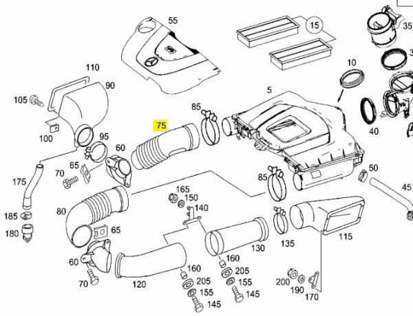 MERCEDES BENZ GENUINE AIR INTAKE HOSE 2730902882