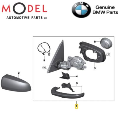 BMW Genuine Left Outside Mirror / 51167282721