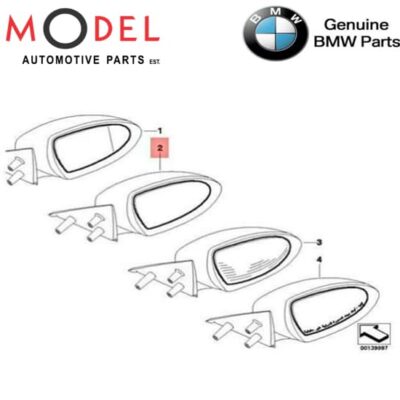 BMW Genuine Mirror Glass Heated Plane Left 51167897555