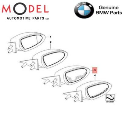 BMW Genuine Mirror Glass Heated Convex Right 51167897556