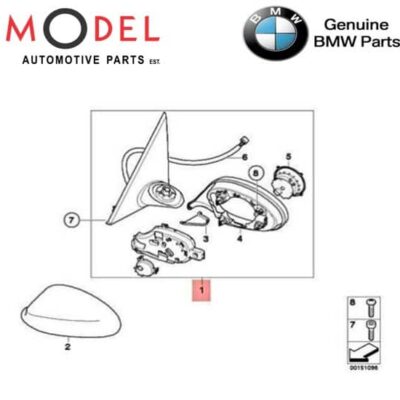 BMW Genuine Outside Mirror With Glass Heated Right 51168203742