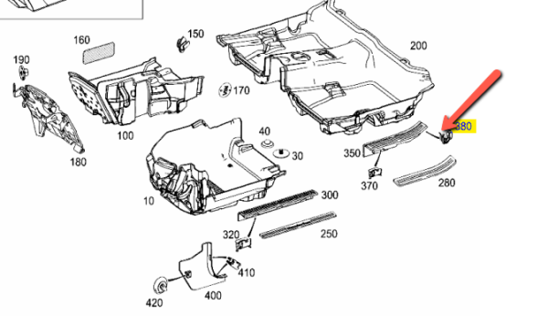 MERCEDES BENZ RAIL FASTENING CLAMP GENUINE BODY PARTS 0129880978