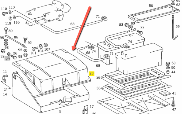 MERCEDES BENZ CAP COVER BATTERY SUPPORT GENUINE BODY PARTS 6205410303