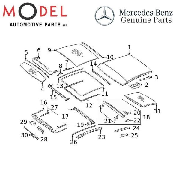 Mercedes-Benz Genuine SILIDING ROOF RAIL 2137802800