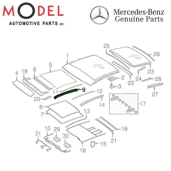 Mercedes-Benz Genuine SUNROOF COMPONENTS 1567800175