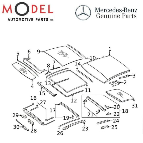 Mercedes-Benz Genuine SILIDING ROOF RAIL 2137802700